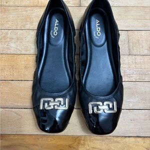 ALDO Black Leather Ballet Flats